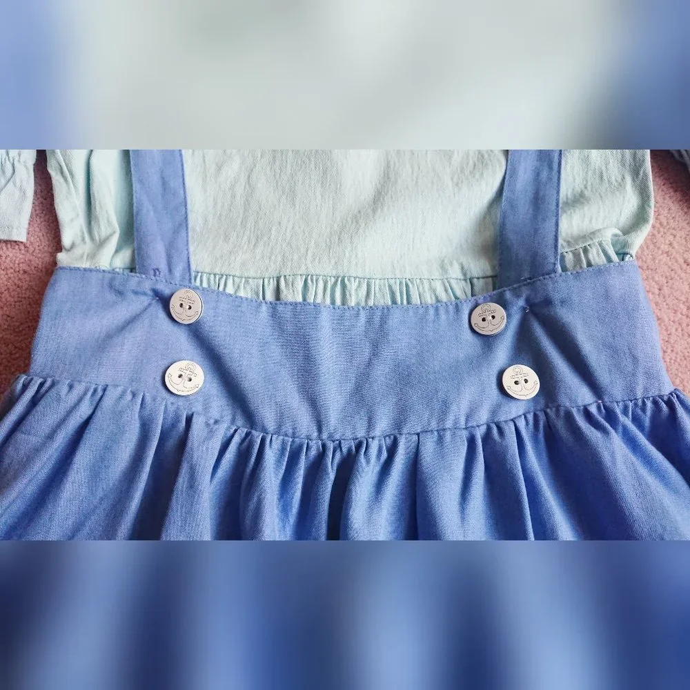 Pastel Blue Mini Dress & Suspender Skirt Set - Picture 7 of 11